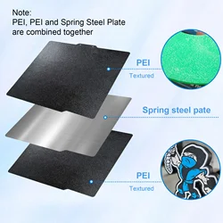 Enhanced Build Plate for 3D Printer - 257x257mm Spring Steel Sheet with PEI Coating (Textured PEI)