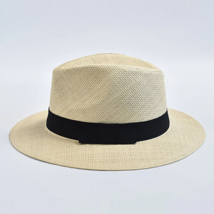 Summer Casual Straw Hats Women Men Panama Trilby Jazz Hat Outdoor UV Protection Beach Hat Bonnet