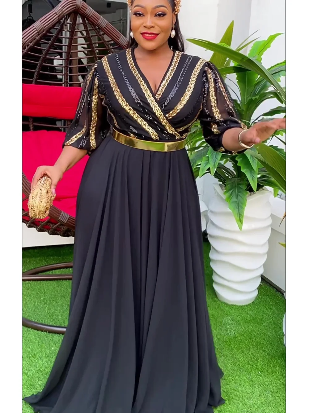 African Dresses for Women 2026 Plus Size Evening Party Long Dress Africa  Clothing Elegant Kaftan Muslim Chiffon Maxi Dress - AliExpress 200000532