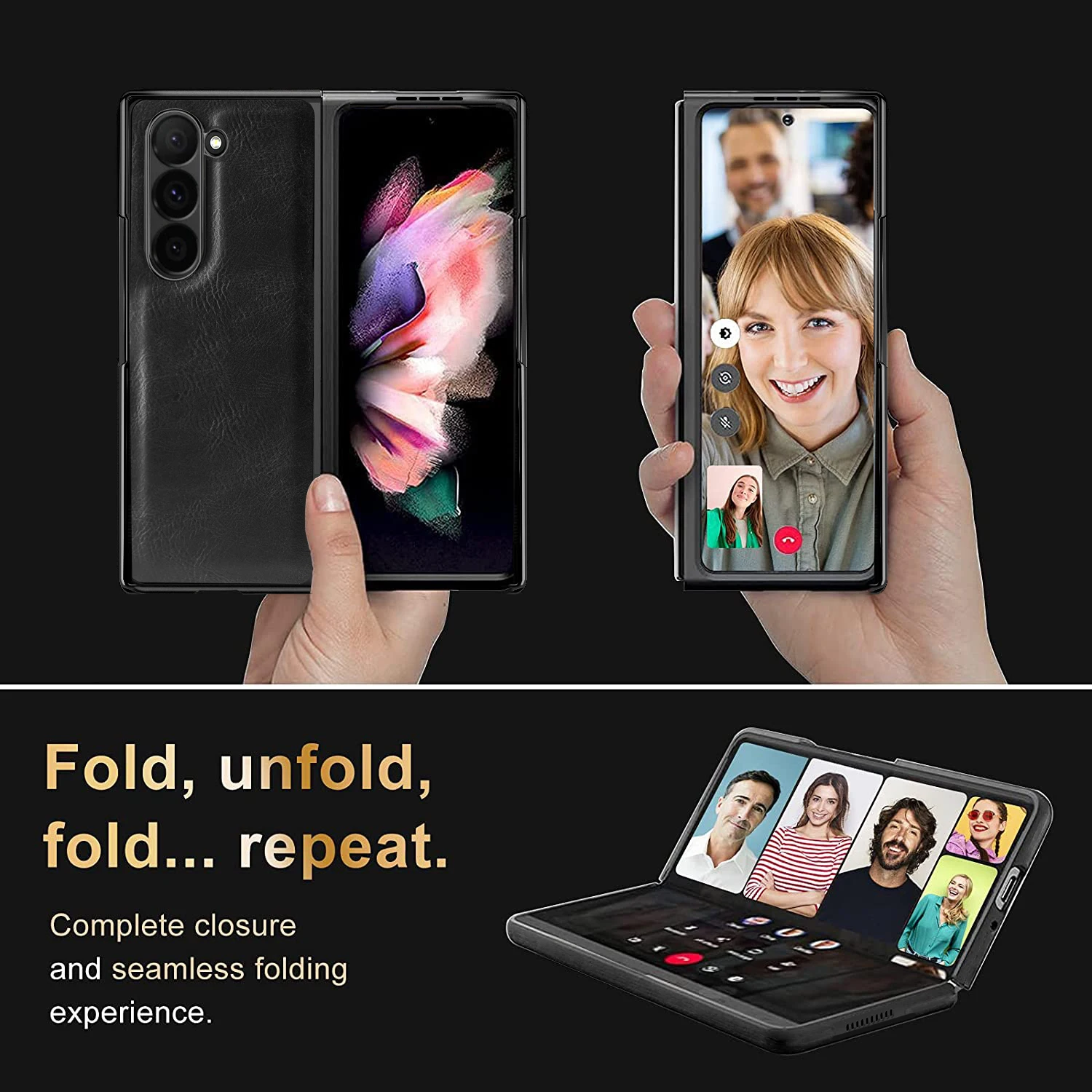VIETAO Crazy Horse PU Leather Mobile Phone Case with Tempered Glass