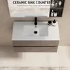 36" Wall Mounted Bathroom Vanity with Sink Combo Set, Floating Bathroom Storage Cabinet w/Bevelled Invisible Handles,Cement Grey 5