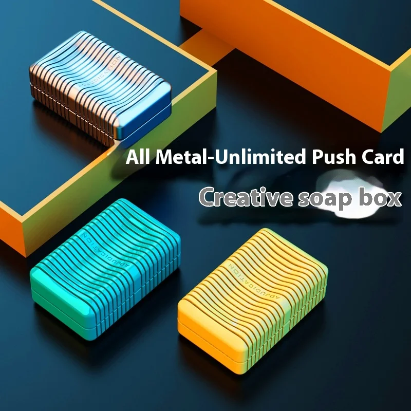 Mechanical Slider Soap Box Anti-stress Toys Magnetic Push Card Metal Pushing Haptic Stress Relief Toy Fingertip For Adults Toy 2