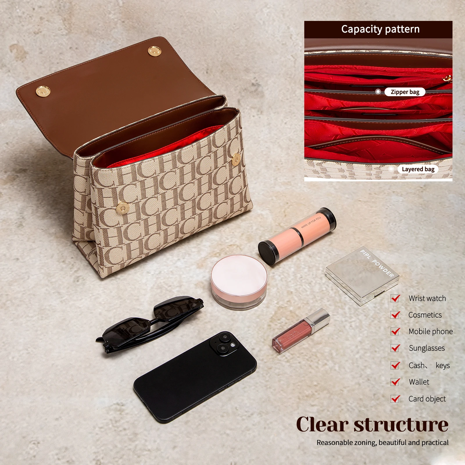 حقيبة كتف نسائية كلاسيكية وعصرية متعددة الاستخداما...