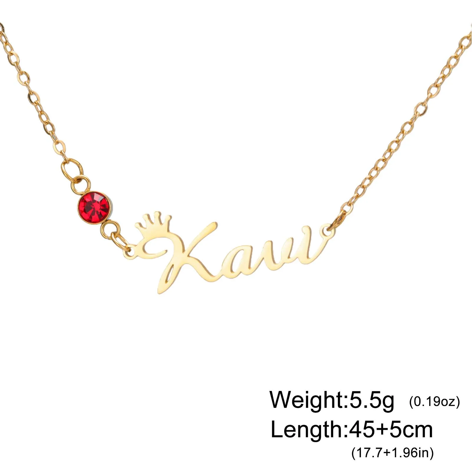 COOLTIME Halskette mit individuellem Namen und Geburtsstein-Anhänger für Damen, Edelstahl, modisch, personalisierbar, Halskette, Schmuck, Geburtstagsgeschenke – Detail 17