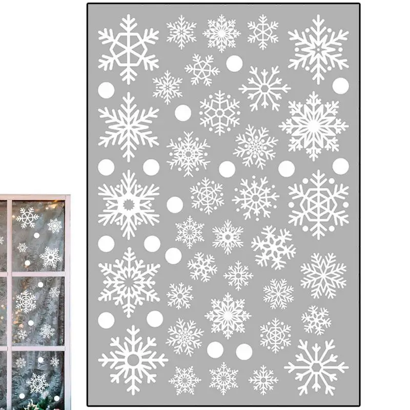 

Snowflake Window Clings Christmas Snowflakes Clings Decoration White Christmas Theme Window Stickers Winter Snow Flakes Clings