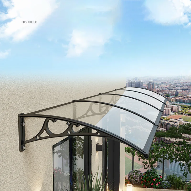 New Aluminum Alloy Awning for Courtyard Modern Transparent Silent Awnings Simple Household Outdoor Waterproof Awning for Balcony
