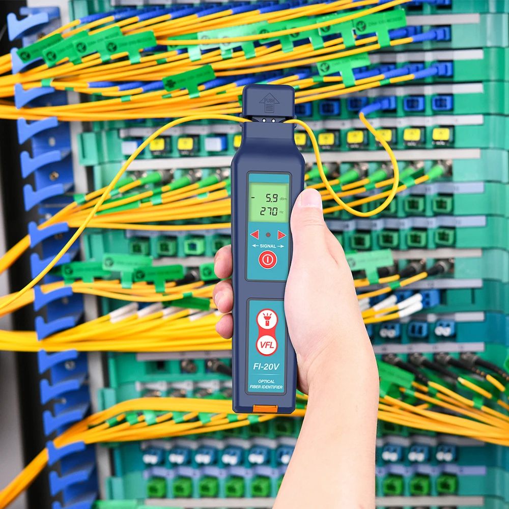 Optical Fiber Identifier FI-20V Equals OFI-40V 800~1700nm Detect Wavelength Signal Direction Indication VFL 5-8km LED Light fiber optical identifier