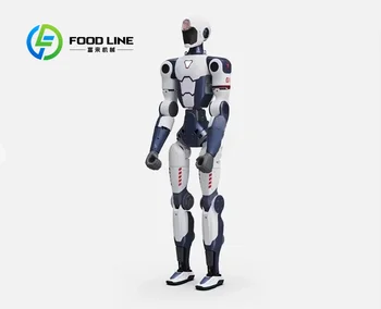 Robot umanoide per negozi di bevande prepara semplici bevande alla frutta, consegna i prodotti finiti e saluta i clienti in attesa.