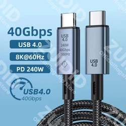High-Speed USB4 Type C to C Cable, 240W 40Gbps, 5A Fast Charging, 8K@60Hz Display - 1M (USB4.0 40Gbps)