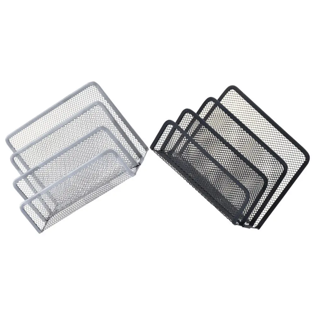 2Pcs 수직 메쉬 파일 정리함 데스크 메일 분류기 편지 홀더 종이 정리함 금속 문서 랙 사무실 데스크탑 스탠드