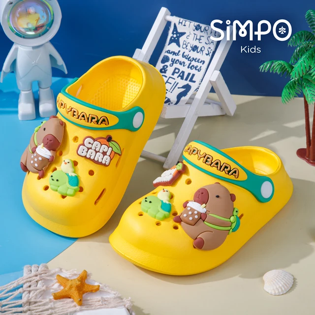 Kids Garden Clogs Shoes Boys & Girls Beach Sandal Kids Lightweight Breathable Cute Capybara Slip On Baby Slippers - Image 3