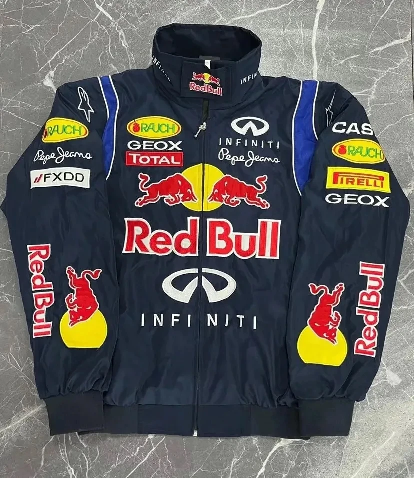 Red Bull Fleet Uniform Men Embroidery Padded Jacket Winter