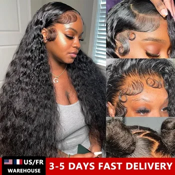 Curly Lace Front Human Hair Wigs For Black Women Pre Plucked Remy Brazilian Hair 13x4 Deep Wave Frontal Wig 13x6 Hd Lace Wig