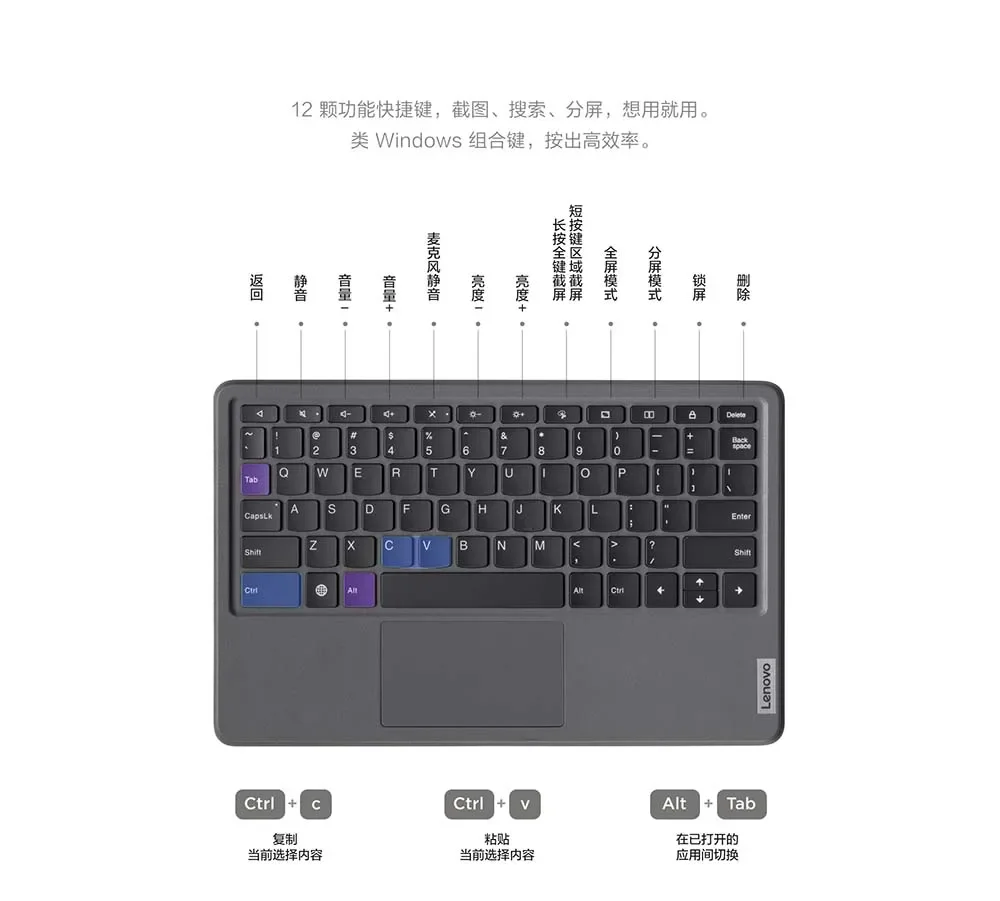 Lenovo Keyboard and Stand for Lenovo Tablet Plus 11.5-inch