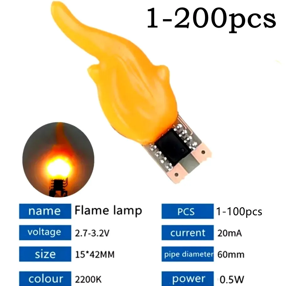 DC 3V-5V Led COB Flash Candles Edison Flame Warm White 2200K LED Filament Diode DIY Christmas Party Decoration 1pcs 30pcs 100pcs