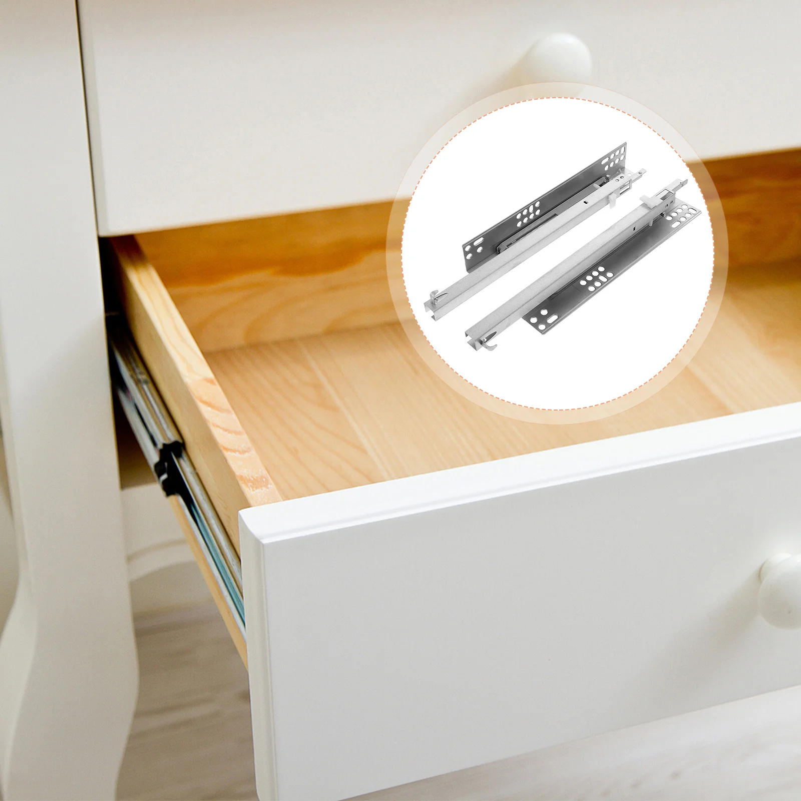Heavy Drawer Hidden Slides Kitchen Cabinets Track Cold Rolled Steel Rail 2 Pcs drawer slides