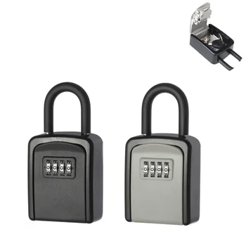 Zinc Alloy Hook Key Box 4 Digit Combination Password Safe Weatherproof Key Safe Security Storage Box 1