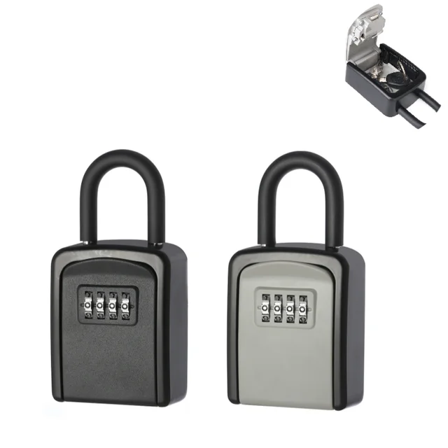 Zinc Alloy Hook Key Box 4 Digit Combination Password Safe Weatherproof Key Safe Security Storage Box 1