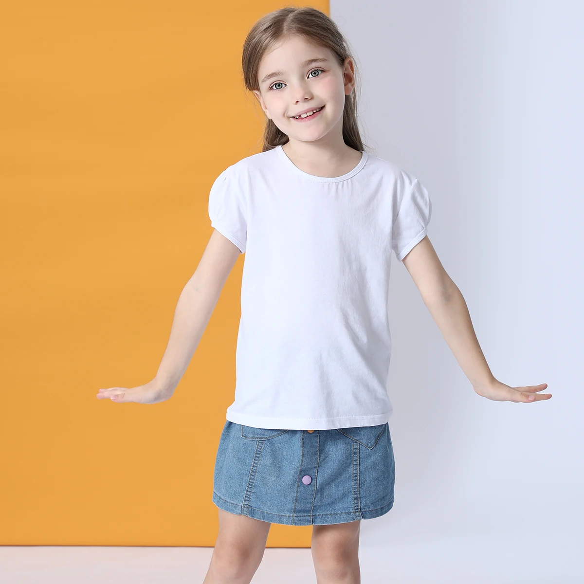 Girl T-Shirt Short Puff Sleeve 2