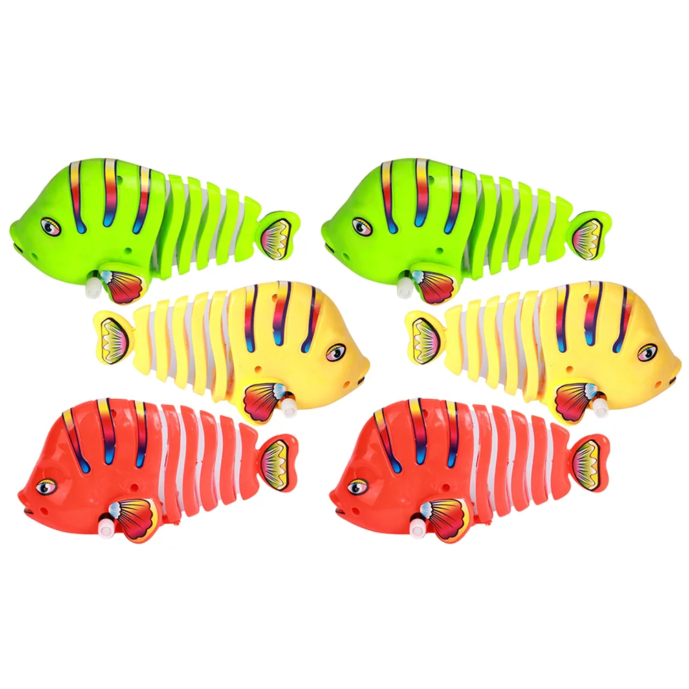 

6pcs Pool Wind Up Bath Fish Toys Animals Swimming Tub Bathtub Play Clockwork Play Toy Kid Educational Water Toys (Random Color)