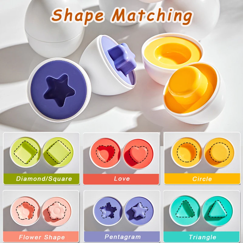 Children Stacking Montessori Sensory Toys Color Shape Sorting Matching Puzzle Games Fine Motor Skills Learning Educational Toys
