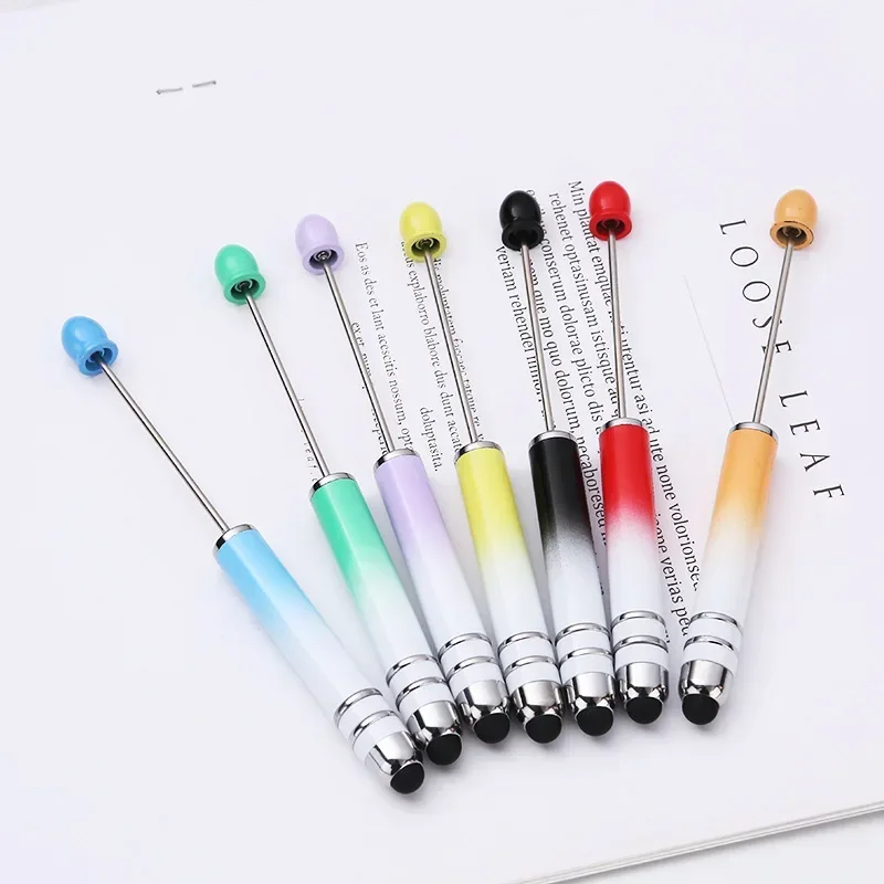10pcs/set Universal 2 in 1 Stylus Pens with Beaded Ballpoint Pens Touch Screen Touch Pen for All Capacitive Screen Beadable Pen