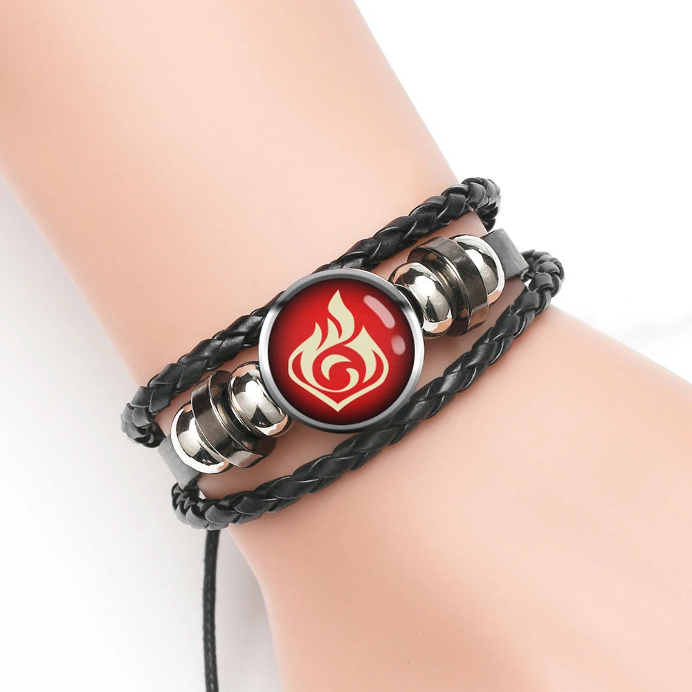 Anime Game Genshin Impact bracciale Cosplay Prop 7 Element arma Eye Of Original God bracciali in pelle donna uomo Bangle Jewelry