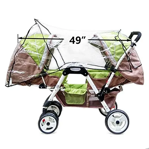 Aligle Weather Shield Double Swivel Wheel Stroller Universal Size Rain Cover Wind Shield