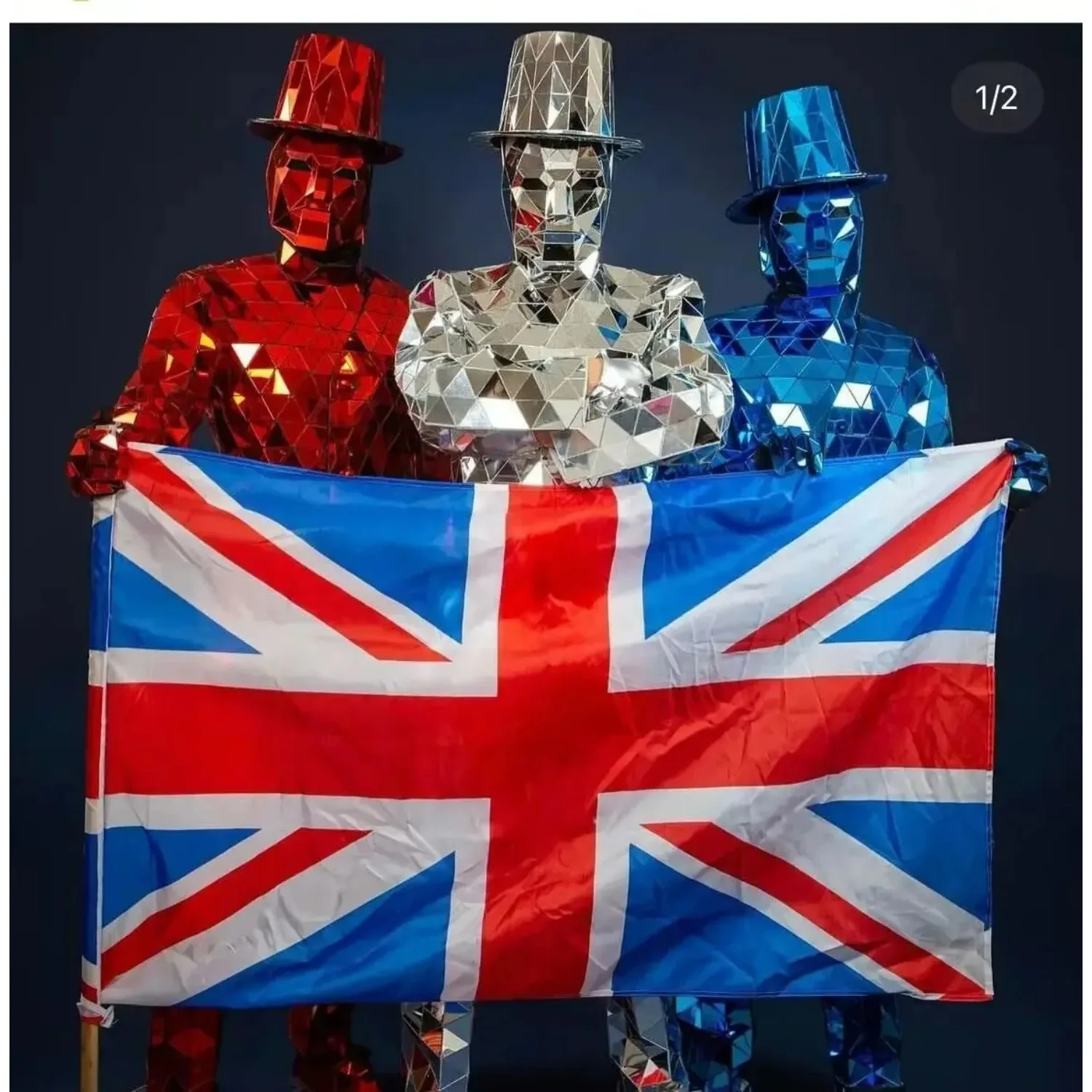 Halloween Mirror Man Costume Luxury show Party Outfit Stage dance costume