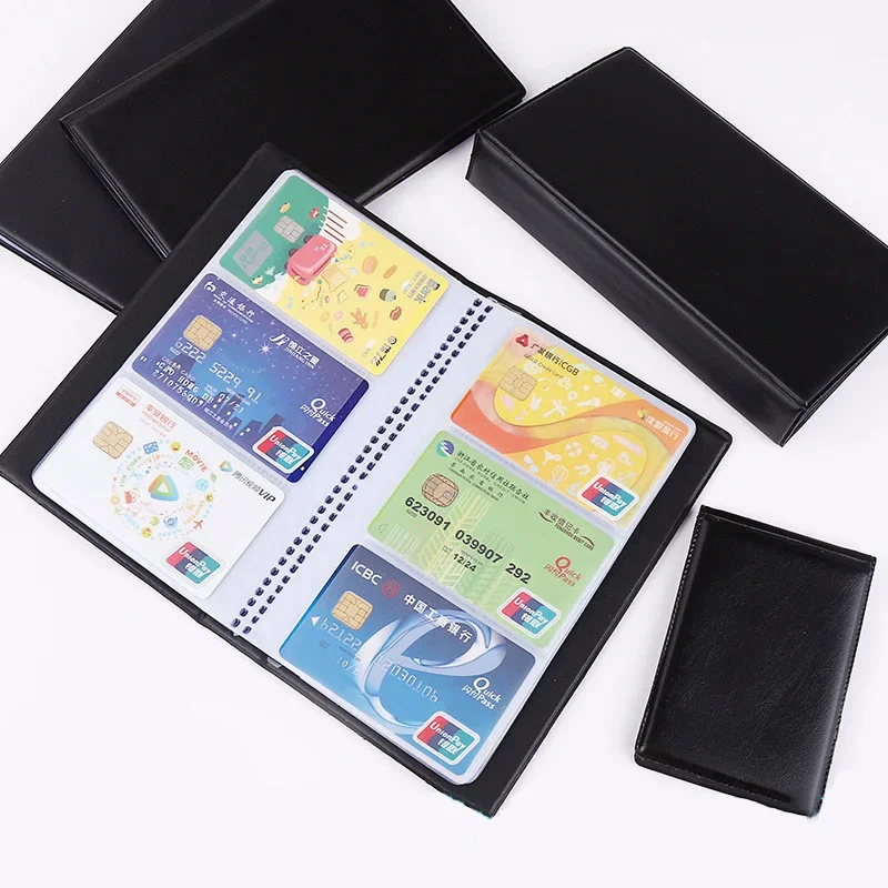40/120/180/240/300 Card Pocket ID Credit Card Leather Holder Paper Craft Book Case Business Cards Collection Storage Container