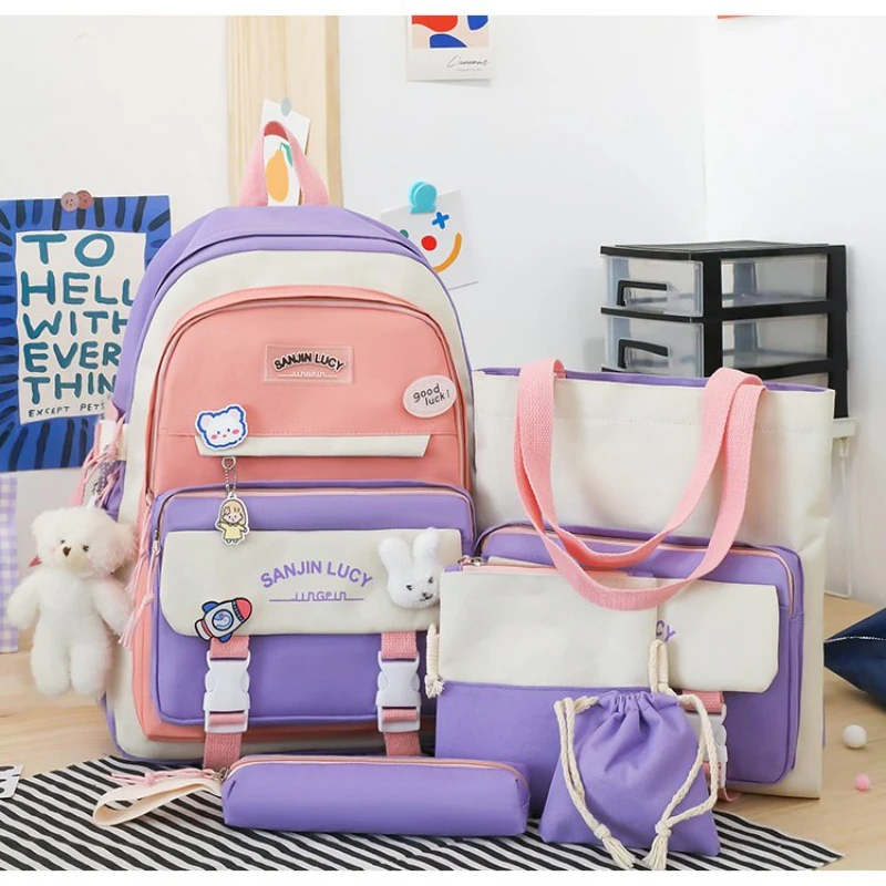 

Patchwork Casual Backpacks Nylon Zipper Women's Bags on Sale 2024 High Quality High Capacity Multiple Pockets Student Backpack
