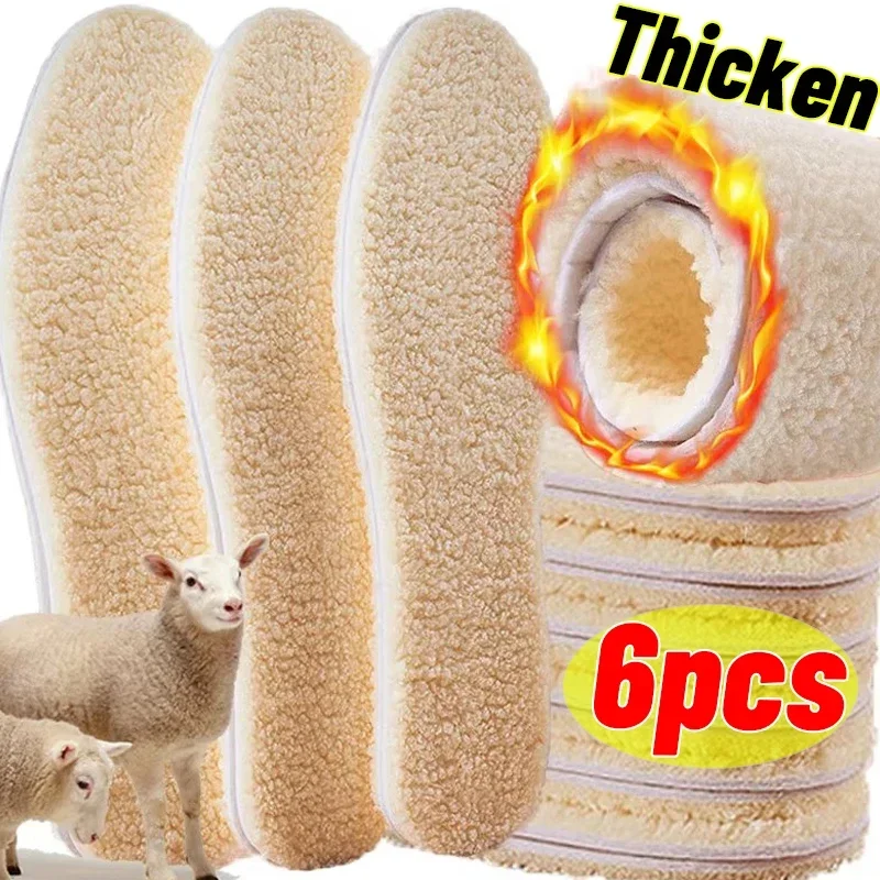 Description Picture 5 of itemUnisex Winter Alpaca Wool Insoles Self Heated Thermal Shoe Pads Sports Running Warm Plush Thickening Boots Inserts Paddings