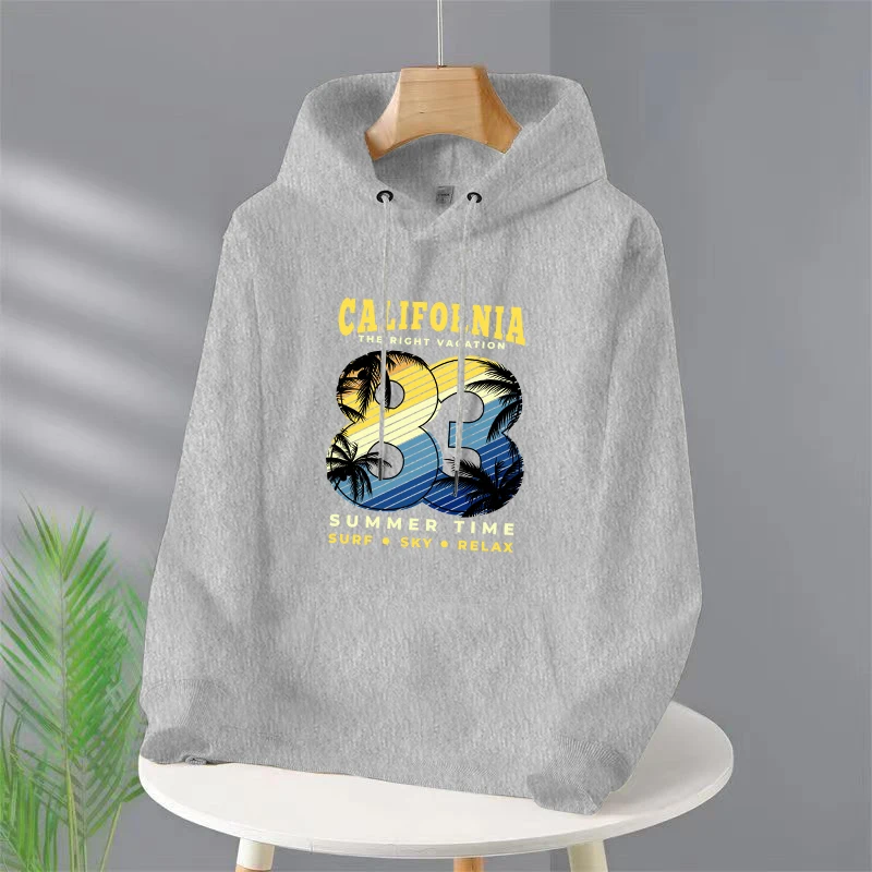 

Cartoon Summer Time Surf Sky Relax Print Hoodie Fashion Pocket Sweatshirt Pullover Cute hoodies Men's Women's Sweatshirt Top y2k