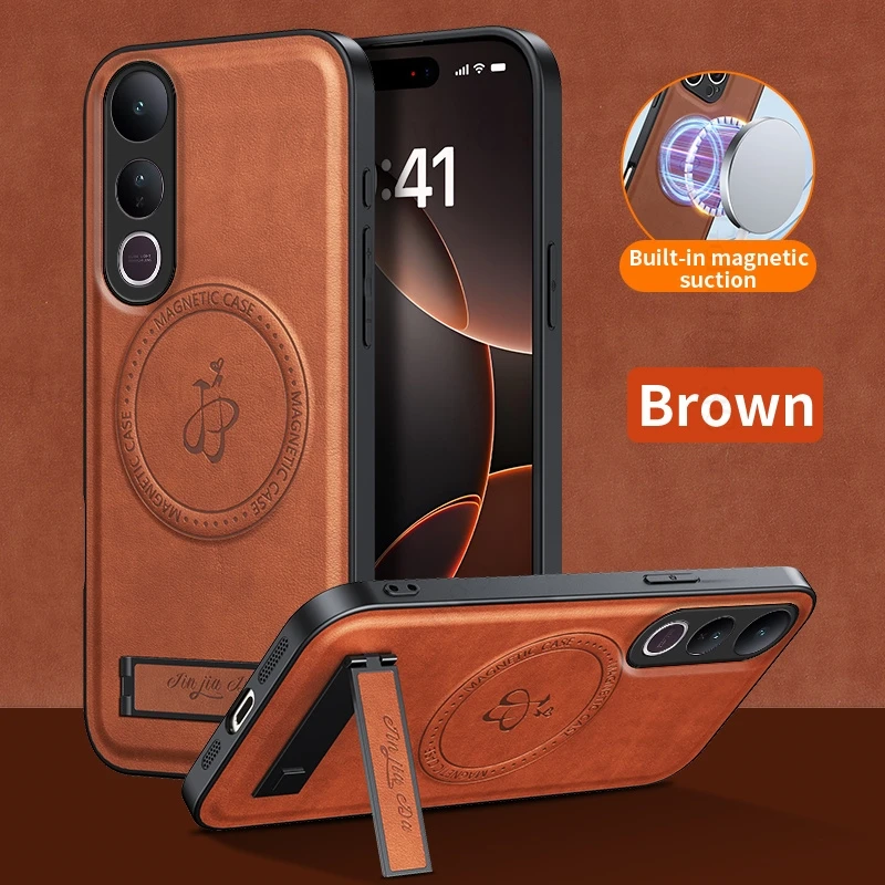 Luxury Leather Magnetic Kickstand Case with Fold Stand Cover