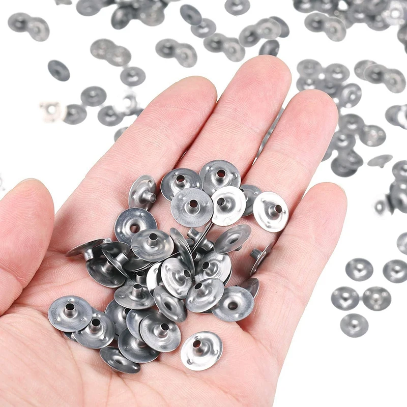 Description Picture 2 of item100 Pcs Durable Waxed Candles Making Metal Wick Sustainers Carry Holders Tabs Tool Candle Wicks Base DIY Candle Making 12.5*4mm