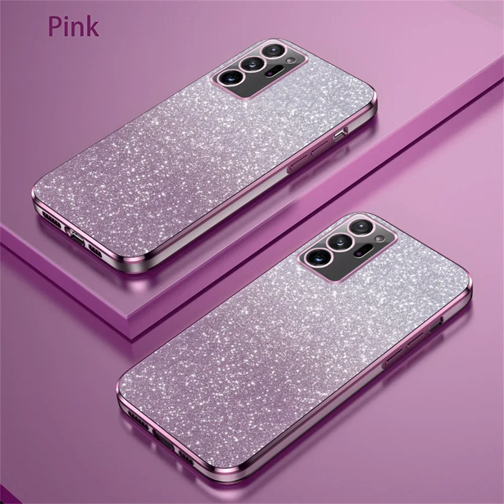 Luxury Gradient Glitter Plating Silicone Protective Phone Case