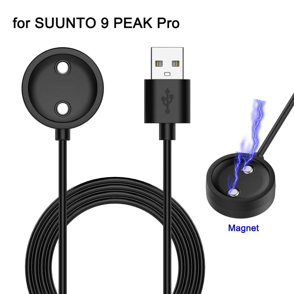 

Быстрая зарядка, замена для SUUNTO 9 Peak Pro, зарядное устройство GPS, спортивные часы, магнитная док-станция USB, зарядная опора, черный кабель
