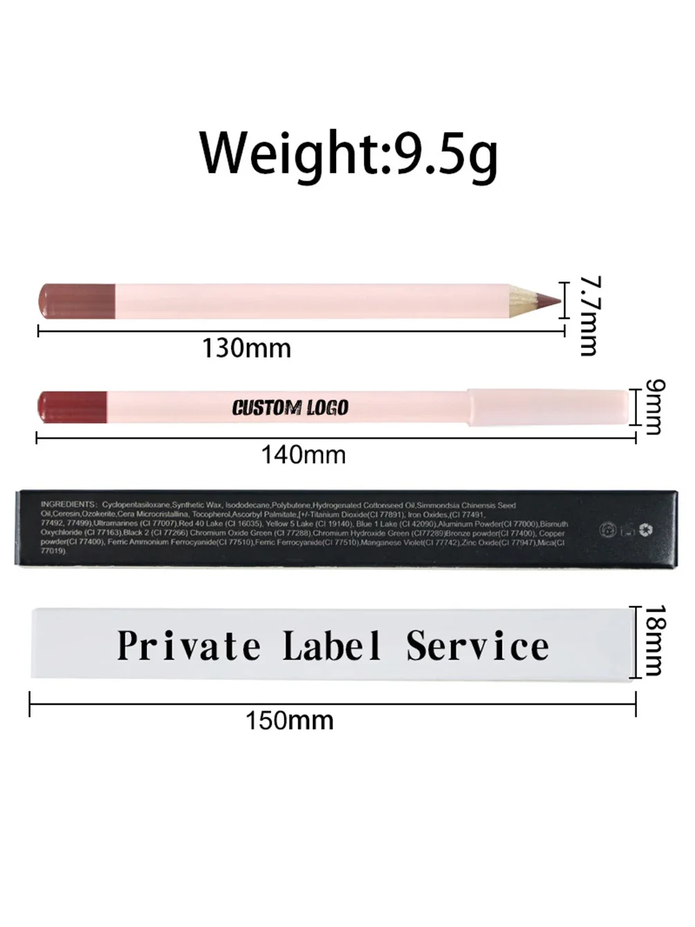 Private Label Pink Lip Liner Pencil Custom Logo Bulk 18-color Cosmetic Multi-functional Waterproof Pigment Lipstick Pen Makeup 3