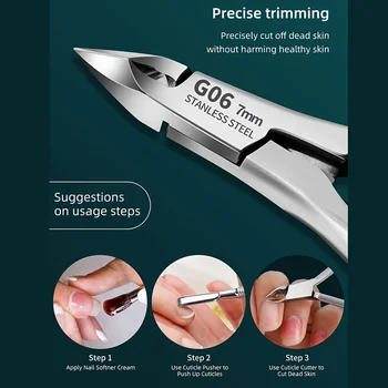Professional Stainless Steel Cuticle Trimmer with Sharp Blade - Dual Spring Nail Clipper for Precise Manicure & Pedicure