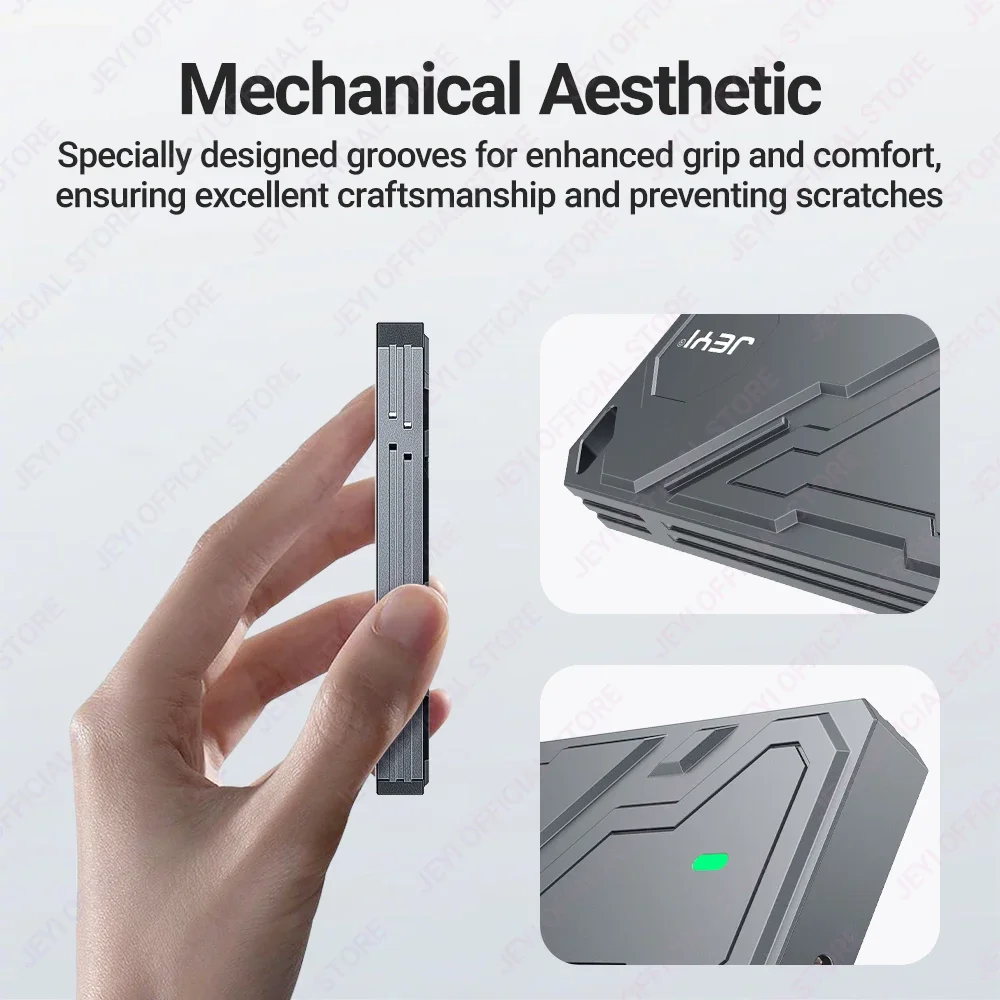 External Hard Drive Case JEYI M.2 2280 NVMe SSD Enclosure RTL9210 Chip Support USB 3.2 10G UASP Trim With Mecha Aluminum Shell external hard drive case ssd enclosure external hard drive box hard drive enclosure hdd case enclosure