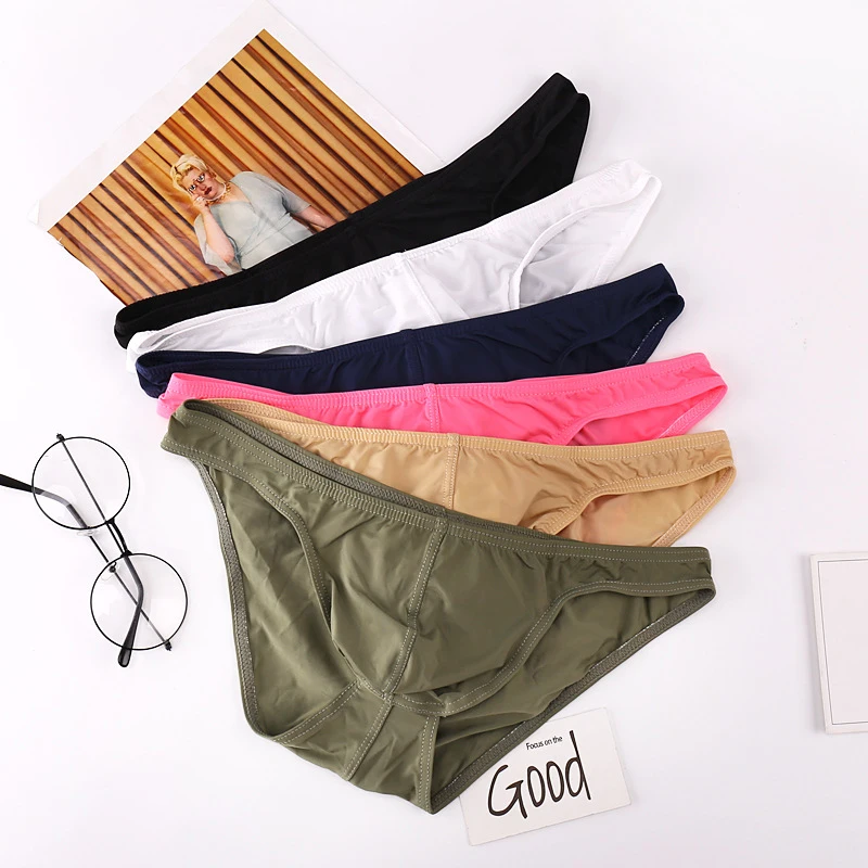 

Men Sexy Briefs Ultra Thin Bikini Briefs Gay Underwear Low Rise Panties Pouch Breathable Seamless Underpants Erotic Underwear