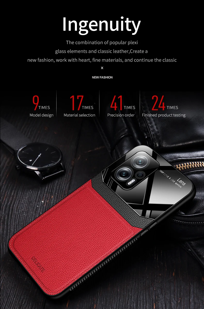 Custodia antiurto alla moda KEYSION per POCO X4 GT 5G Custodia posteriore in silicone morbido per specchio in pelle PU per Redmi Note _voghion.com