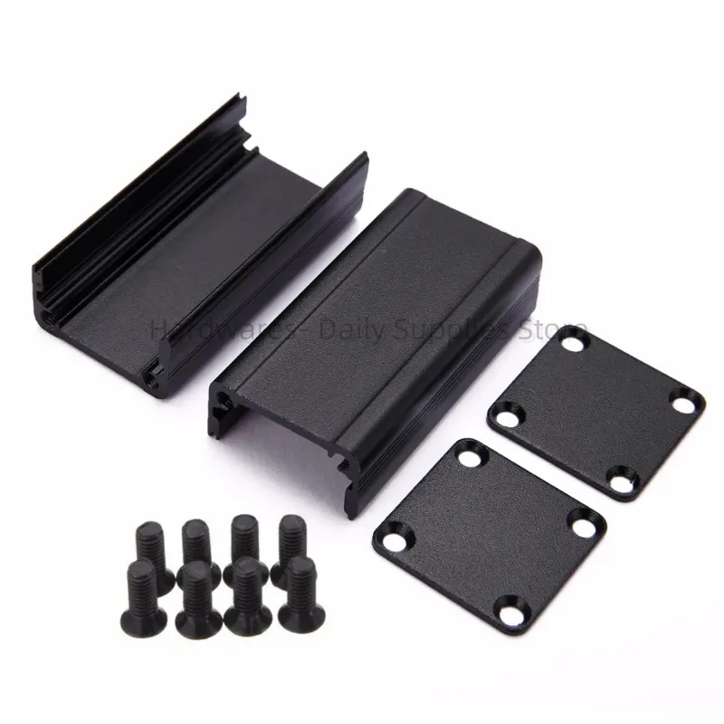 Black Aluminum Enclosure Case DIY Extruded Electronic Project Box 50x25x25mm Power Supply Units