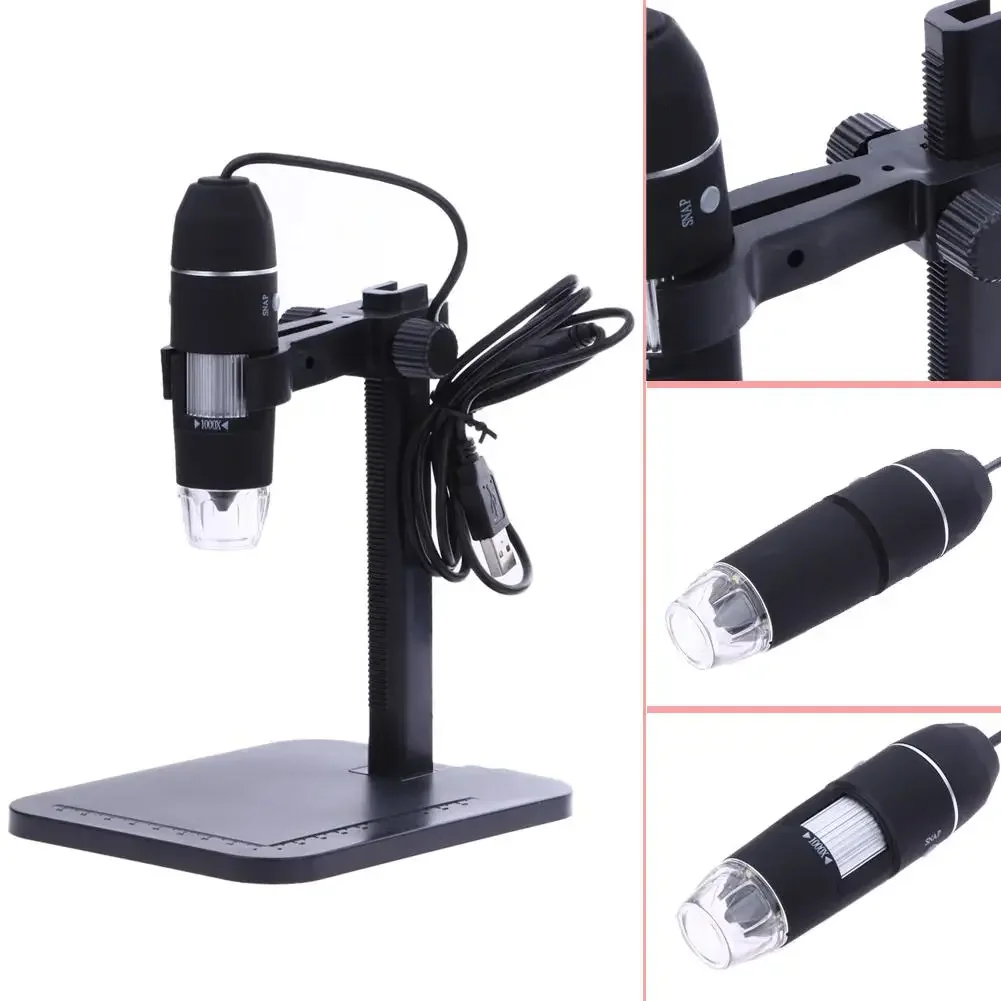 1000X 8 LED 2MP Digital USB Microscope Microscopio Magnifier Electronic Stereo USB Endoscope Camera+Lift Stand Dropship