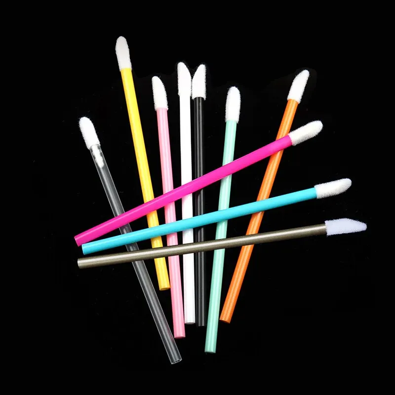 50 Pcs Lip Brush Disposable Lip Brush Makeup Tools Hollow Lip Wands Nylon Gloss Stick Applicator Lipstick Wands Set Cosmetic Tools