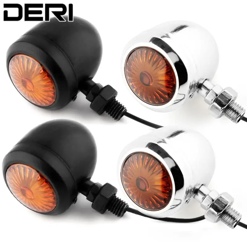 

4pcs Motorcycle Bullet Turn Signal Ligth 12V Side Marker Direction Lamp Rear Bumper Driving Taillight Mental Housing Waterproof