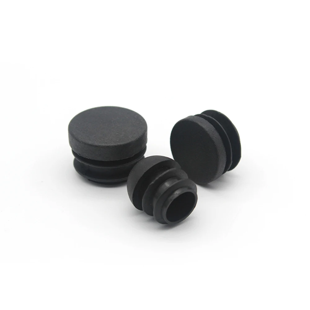 Embout d'obturation rond en plastique noir, tube de jambe de meubles, inserts de tuyau, bouchon, bouchon, couvercle anti-poussière décoratif, bouchons de trou, 12mm-76mm