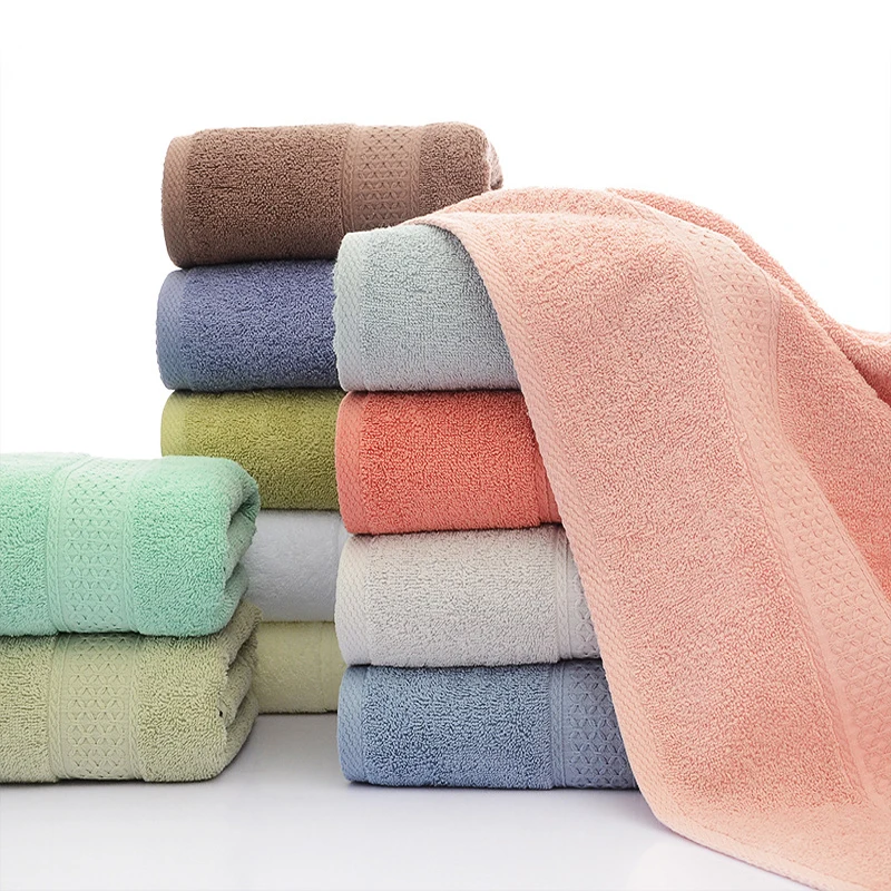 100% Cotton Adult Thickened Durable Towel  Soft Quick Dry  Absorbent Solid color Face Towel  bath household cotton face towel 2