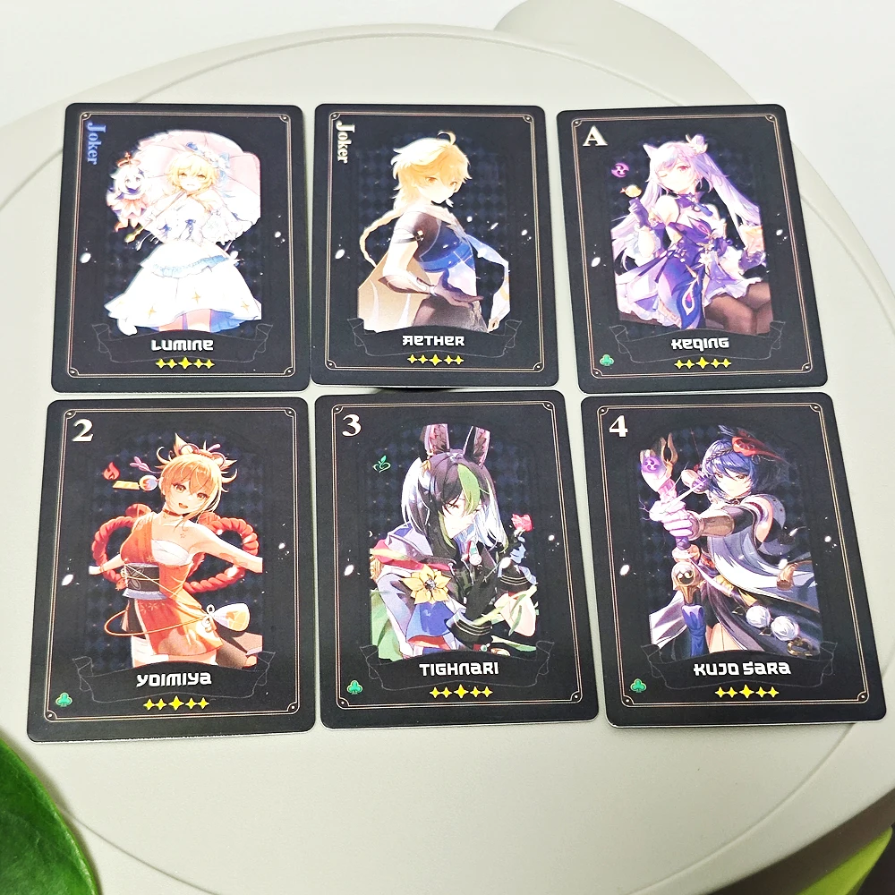 Genshin Impact Playing Cards, Collectible Poker Deck of Cards Game 54 Pcs Cards 9*6cm 4