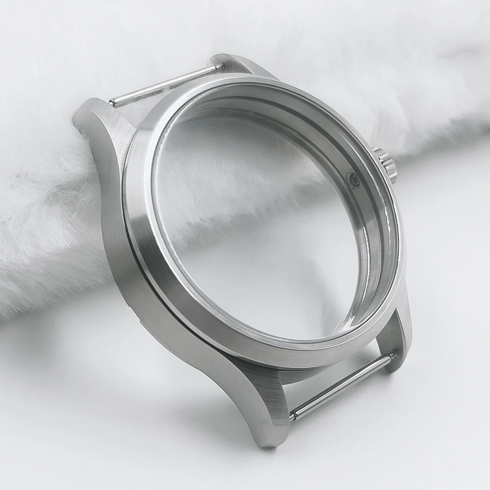 Manbushijie 42mm Manual Watch Case with See-Through Back and Sapphire Glass - Bronzed/PVD Black Finish